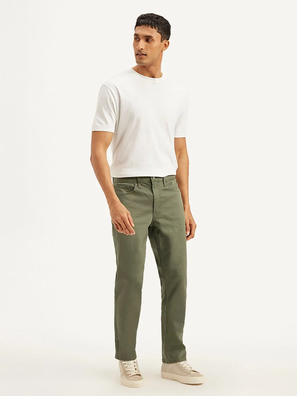 Men's 541 Olive Green Athletic Tapered Fit Mid Rise Jeans Cool Texture Comfort Wear