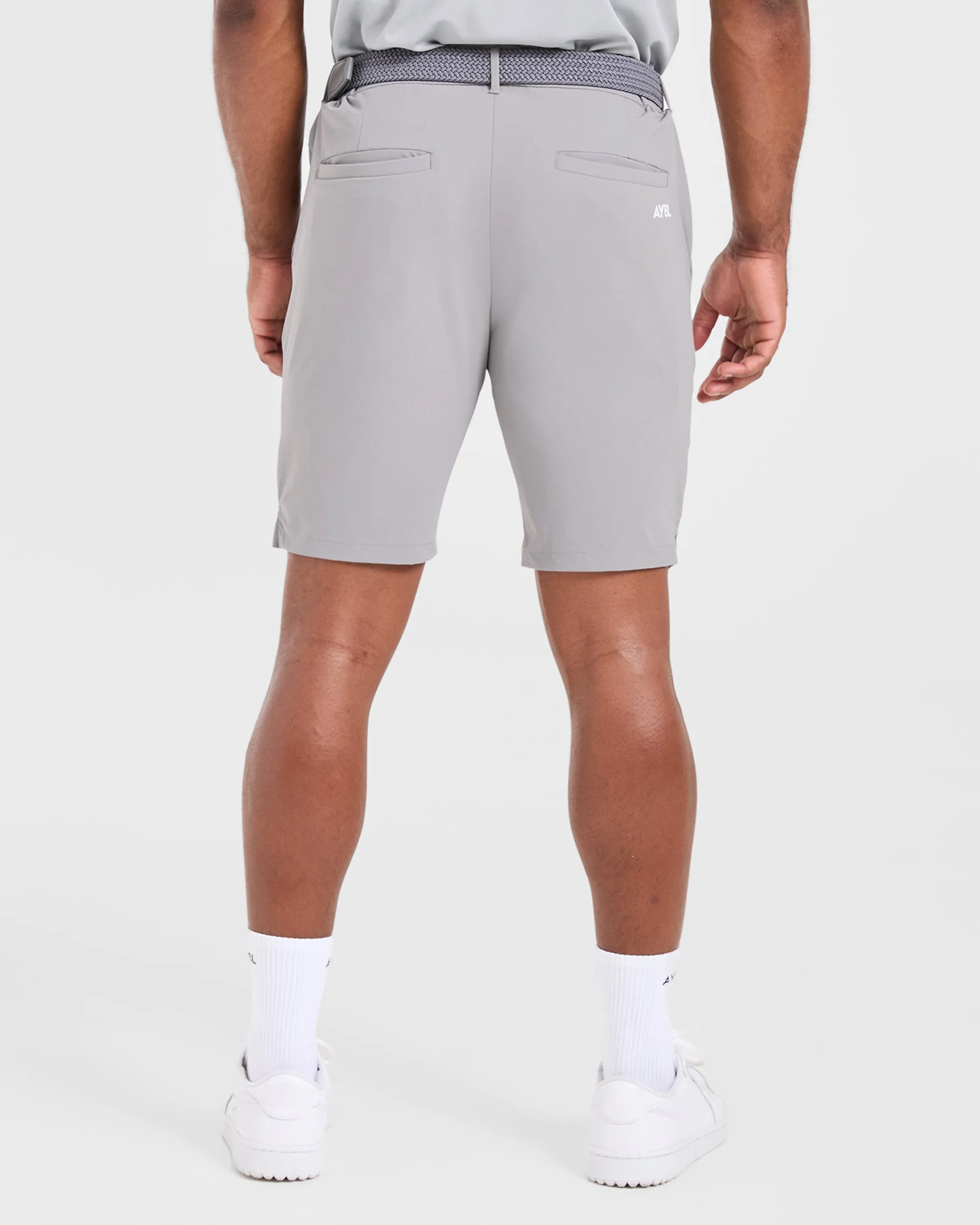 Recycled Polyester Blend Performance Shorts - Grey