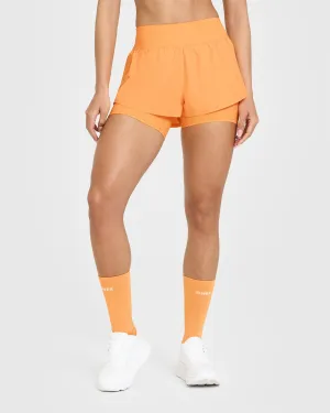 UV Protection Fabric Unified Double Layer Shorts 5" | Powdered Orange Flexible Knee Panels
