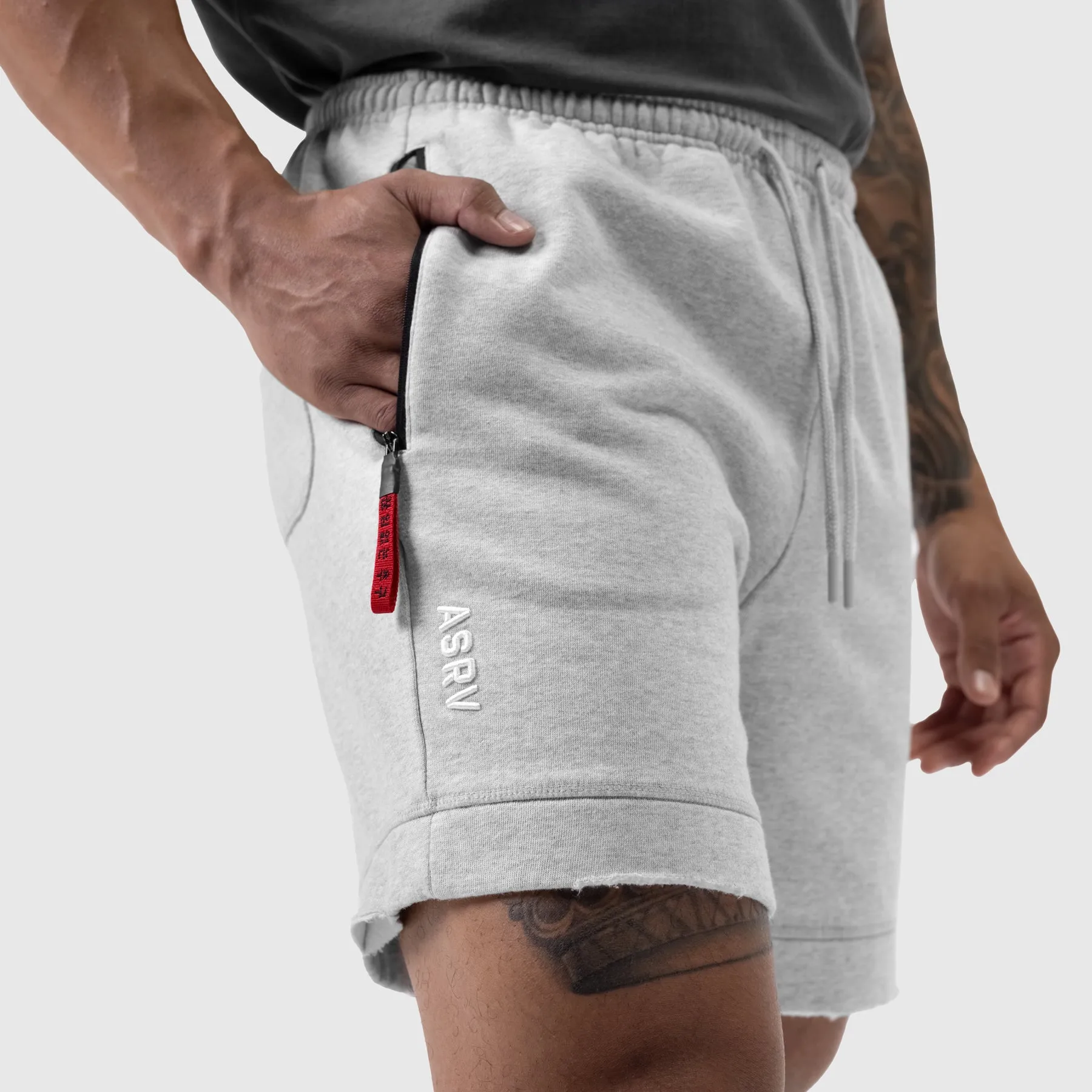 0921. Tech Essential? Sweat Short - Heather Grey Breathable Material Temperature Regulating Tech