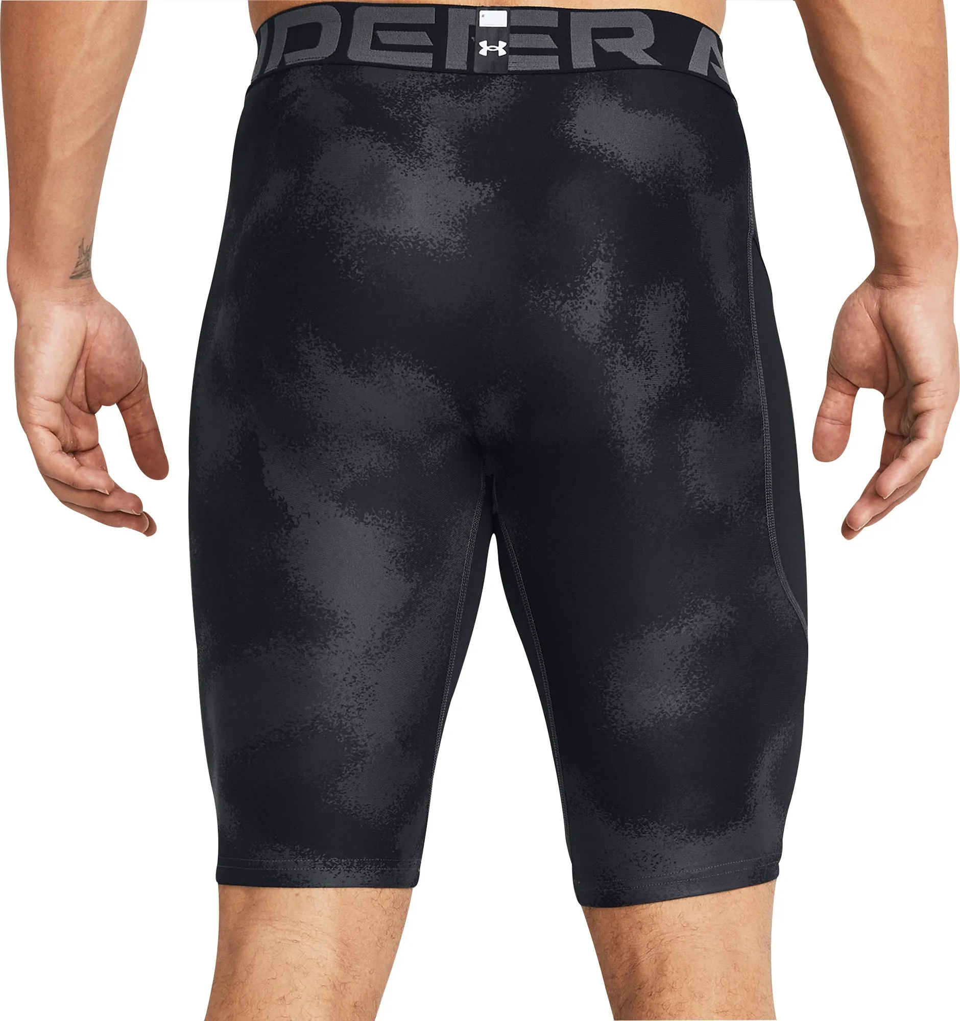 Breathable fabric Under Armour HeatGear Long Mens Compression Short Tights - Black