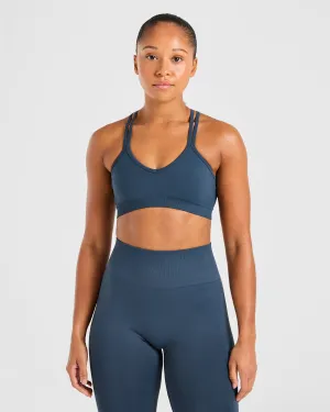 Ribbed waistband seams Power Seamless Sports Bra - Ocean Teal