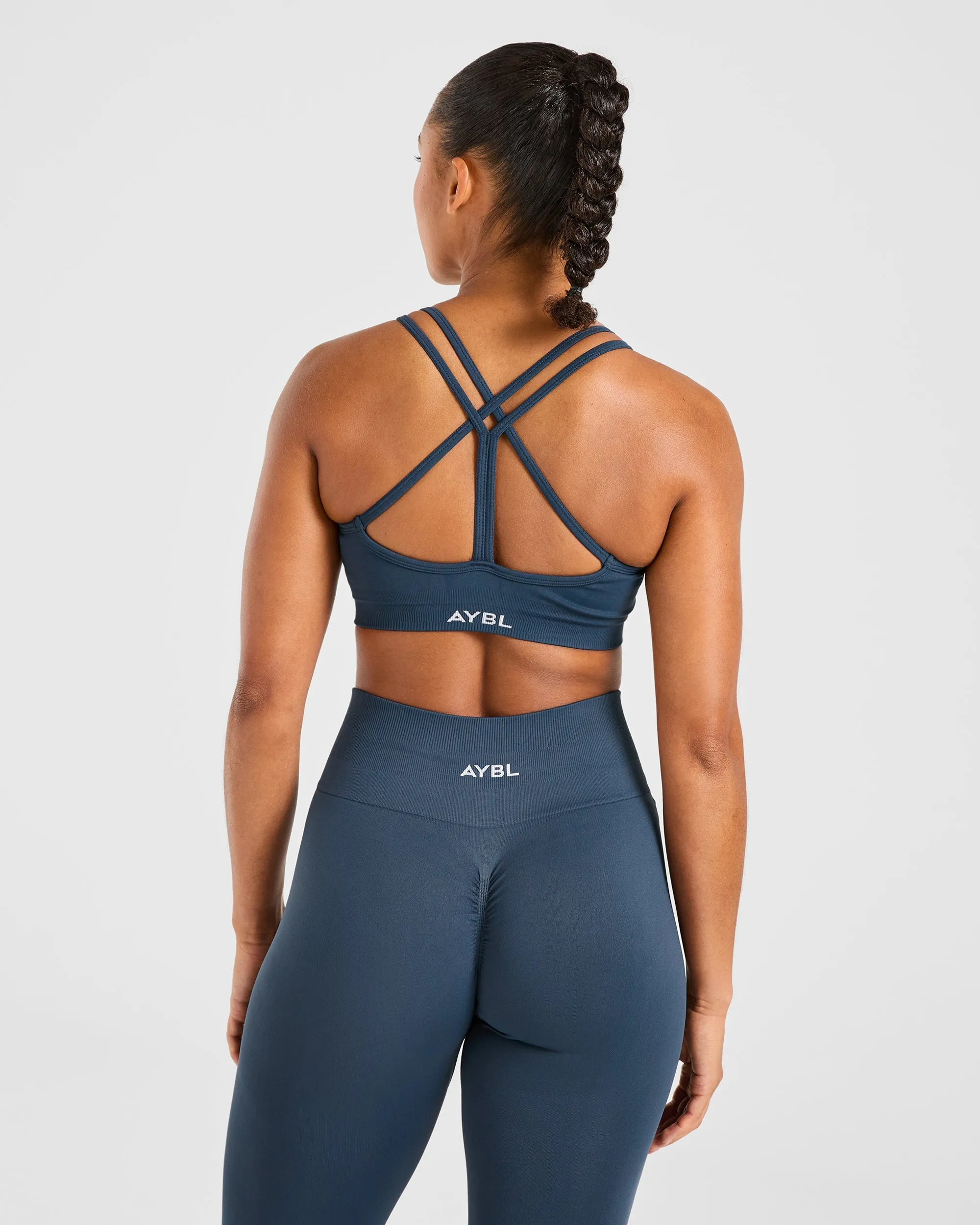 Nylon Fabric Power Seamless Sports Bra - Ocean Teal