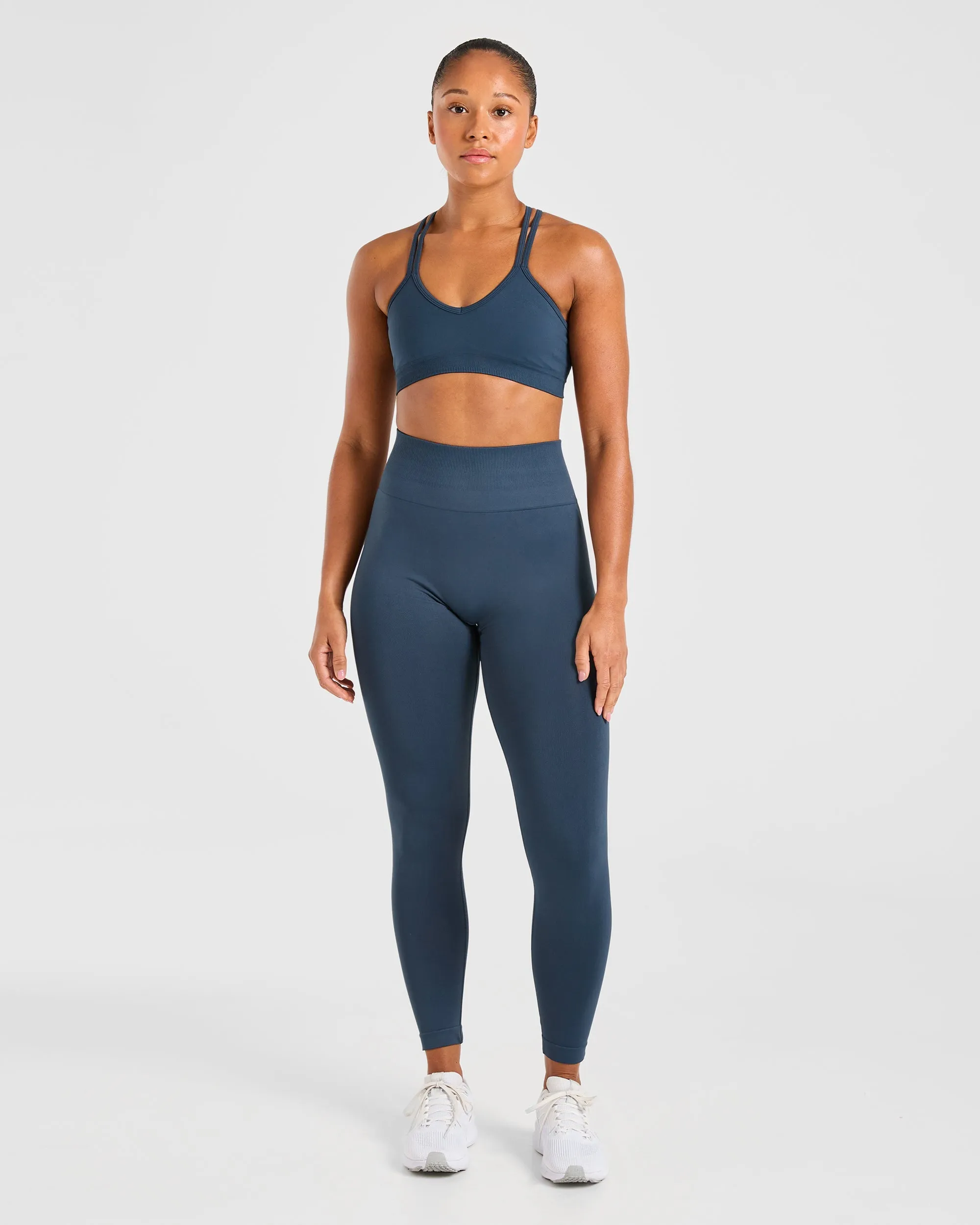 Wide Straps Power Seamless Sports Bra - Ocean Teal