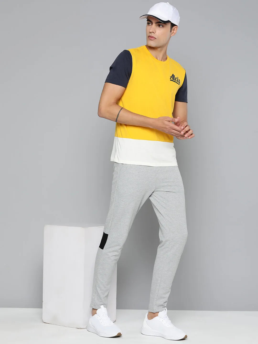 Alcis Men Grey Solid Drytech  Slim-Fit Track Pants Fade Resistant Dye