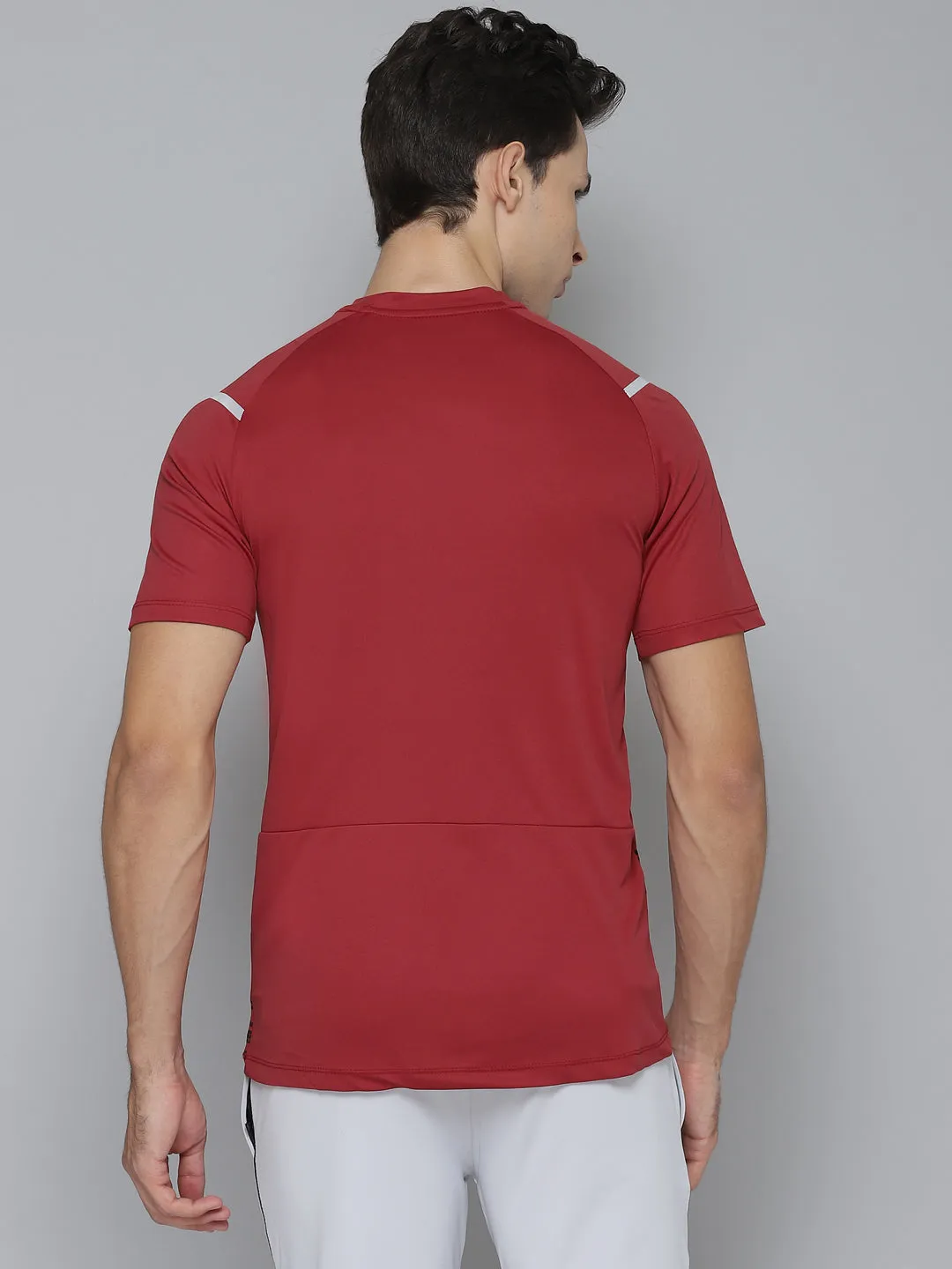 Alcis Men Self Design Red Tshirts Poise Fit
