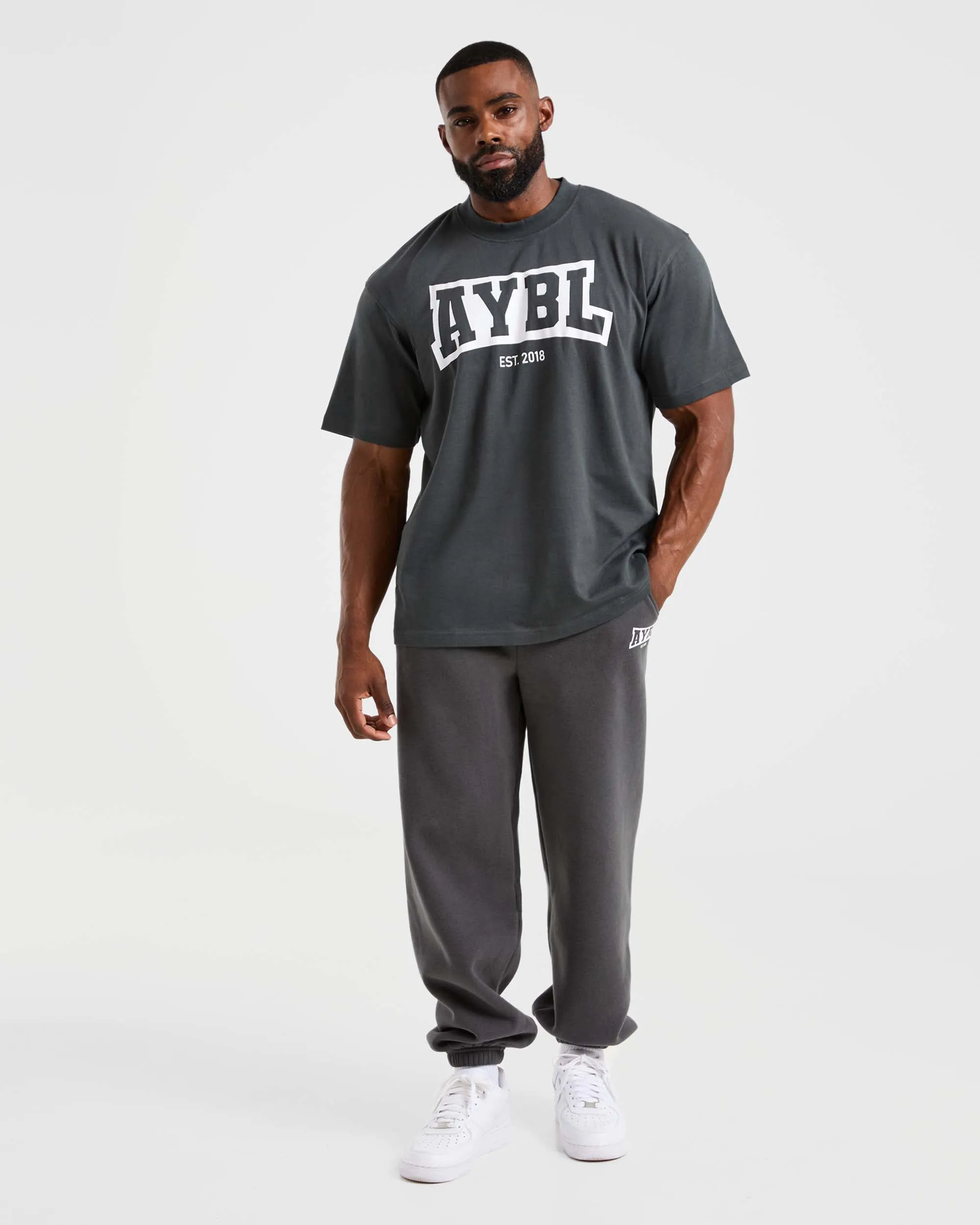 Low Profile Seamless construction Academy Oversized Joggers - Charcoal