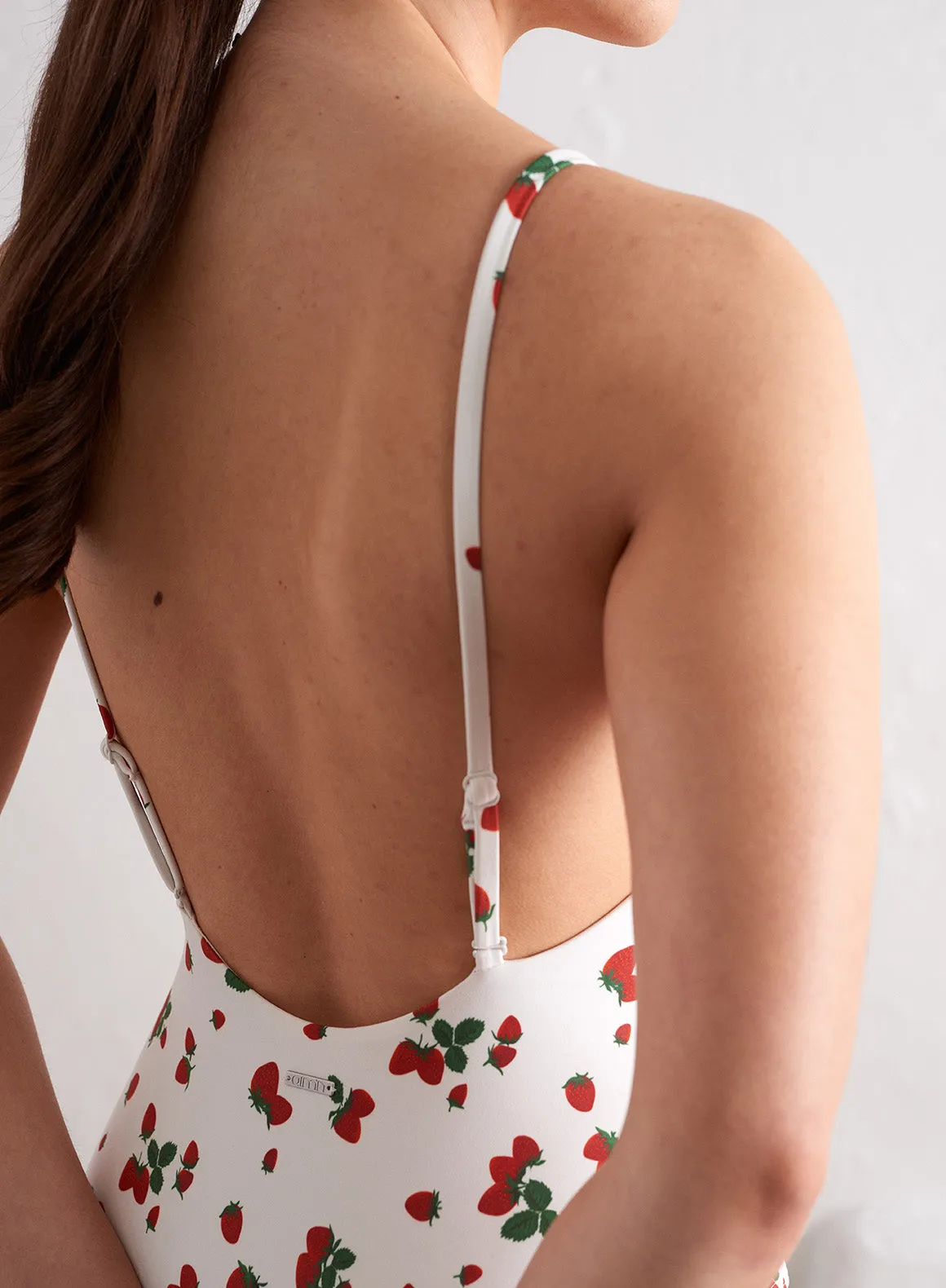 Microfiber Quick Dry UV Reflective Trim Berry Deep Back Classic Swimsuit