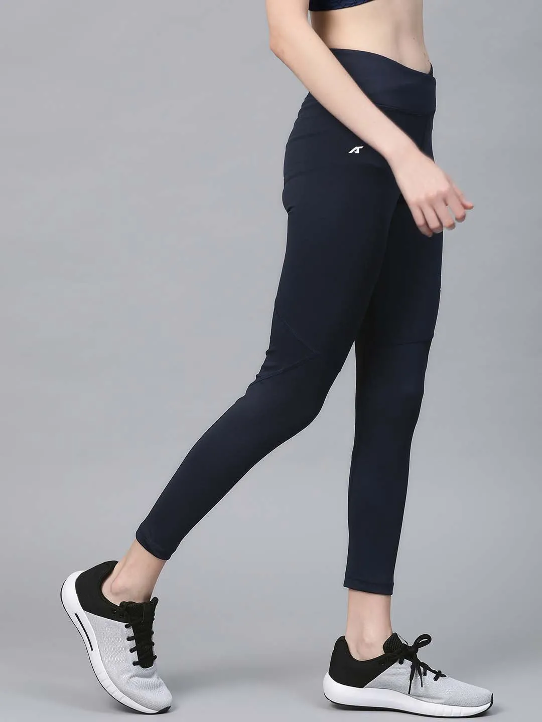 Lounge Comfort Extra Soft Evening Walk Alcis Women Navy Blue Secure Fit Solid Cropped Training Tights