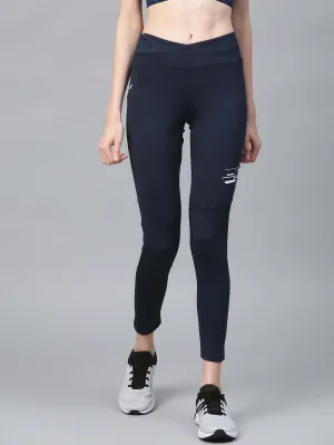 All Ages Stretch Fit Pro Athlete Morning Stretch Alcis Women Navy Blue Secure Fit Solid Cropped Training Tights