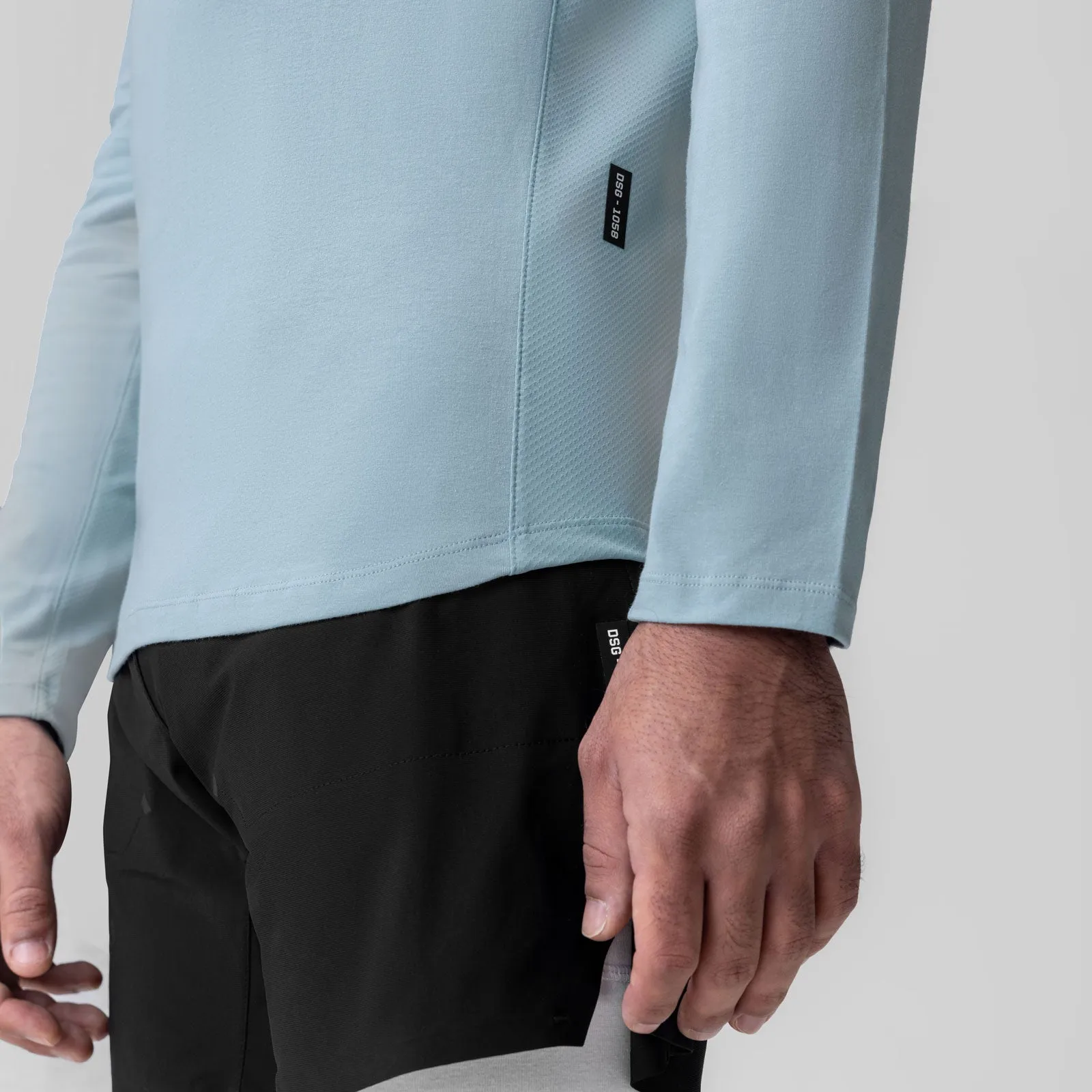 Hiking - wear Hipster 1058. Creora? Cotton Modal Long Sleeve - Light Sky