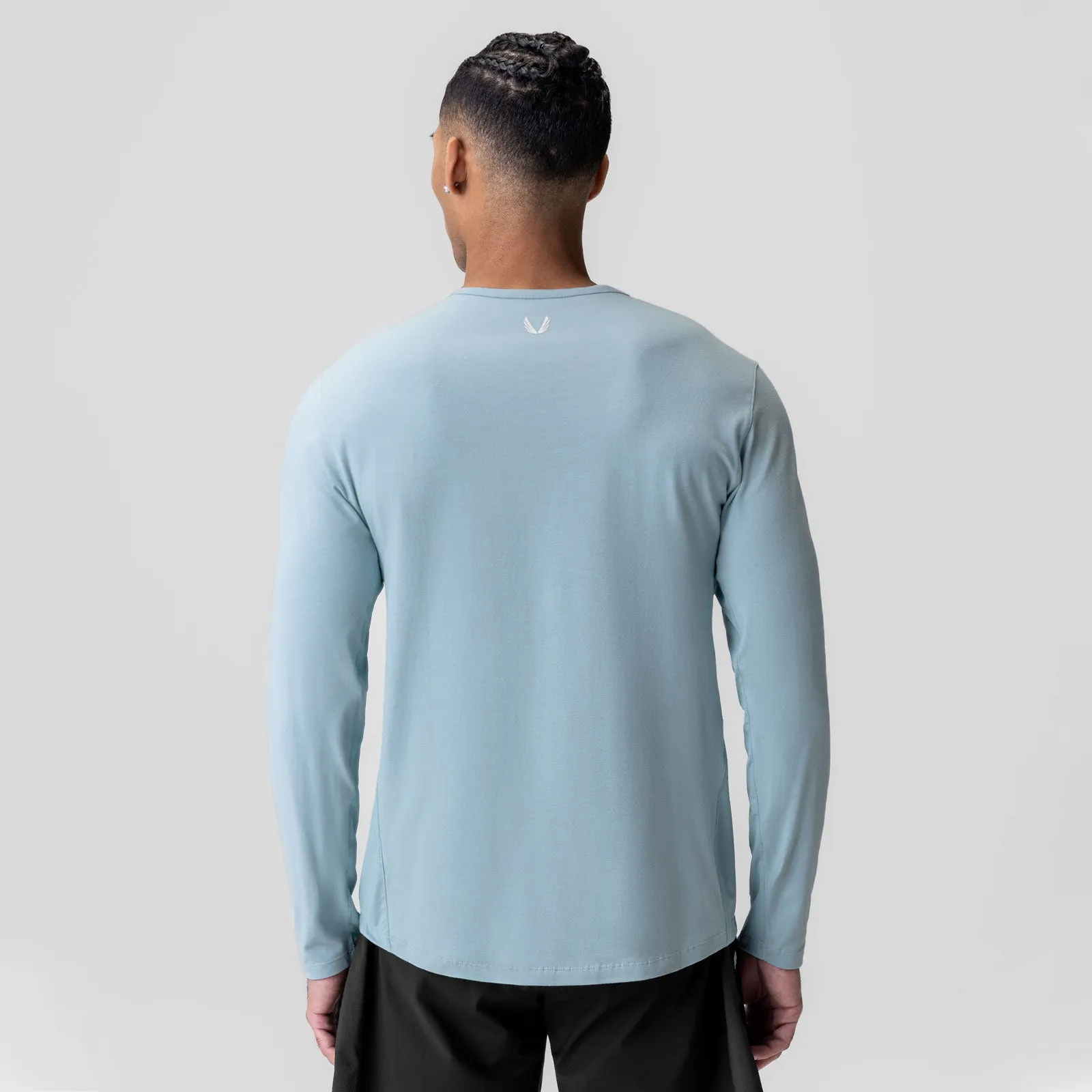 Pocketed 1058. Creora? Cotton Modal Long Sleeve - Light Sky
