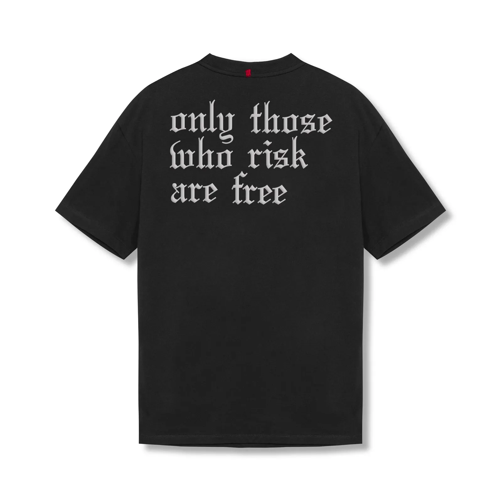 0797. Tech Essential? Relaxed Tee - Black/White "OTWR" Elderly clothing Stain Resistant