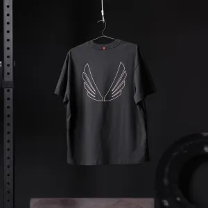 0797. Tech Essential? Relaxed Tee - Black "Outline" Eco Conscious Production theater visit