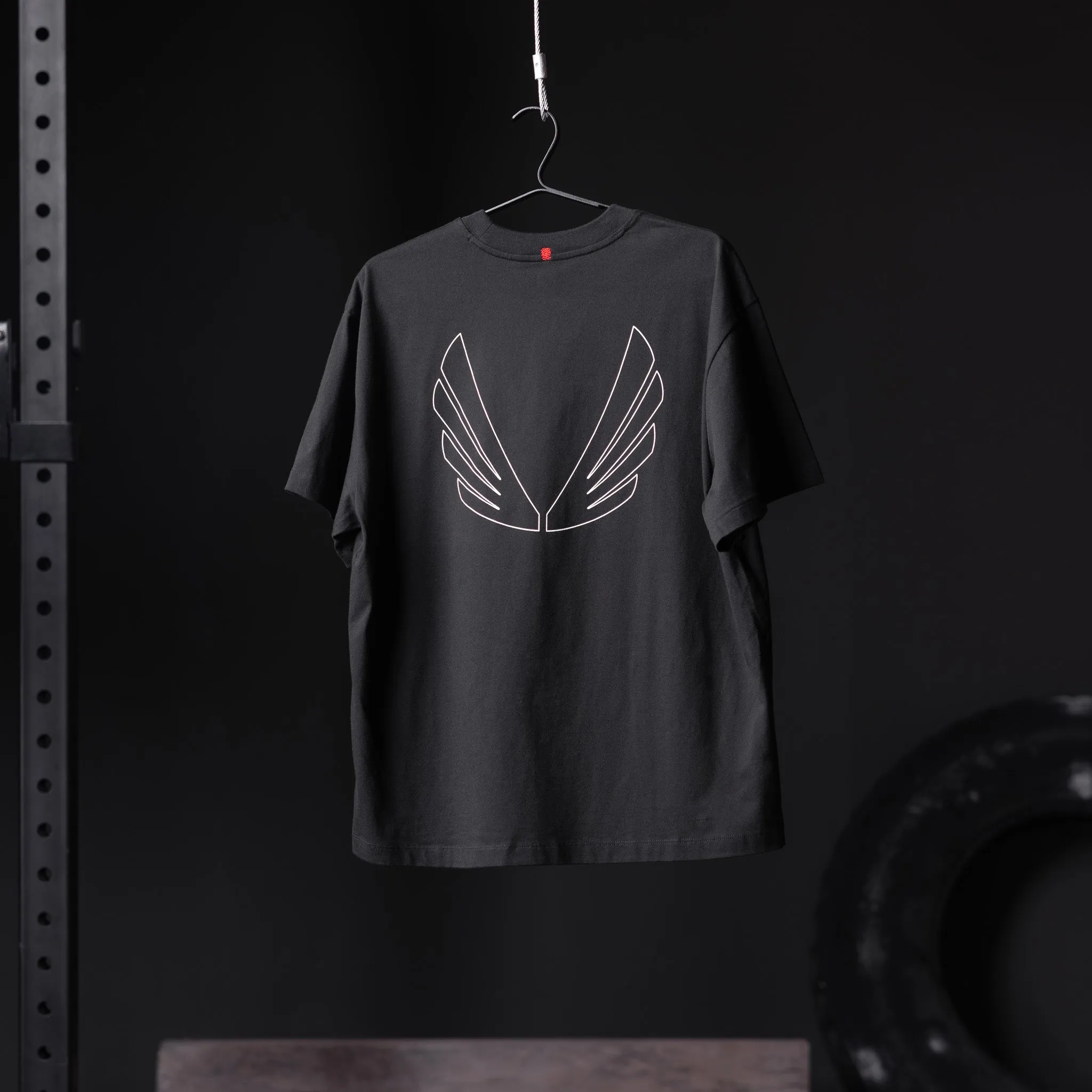0797. Tech Essential? Relaxed Tee - Black "Outline" Eco Conscious Production theater visit