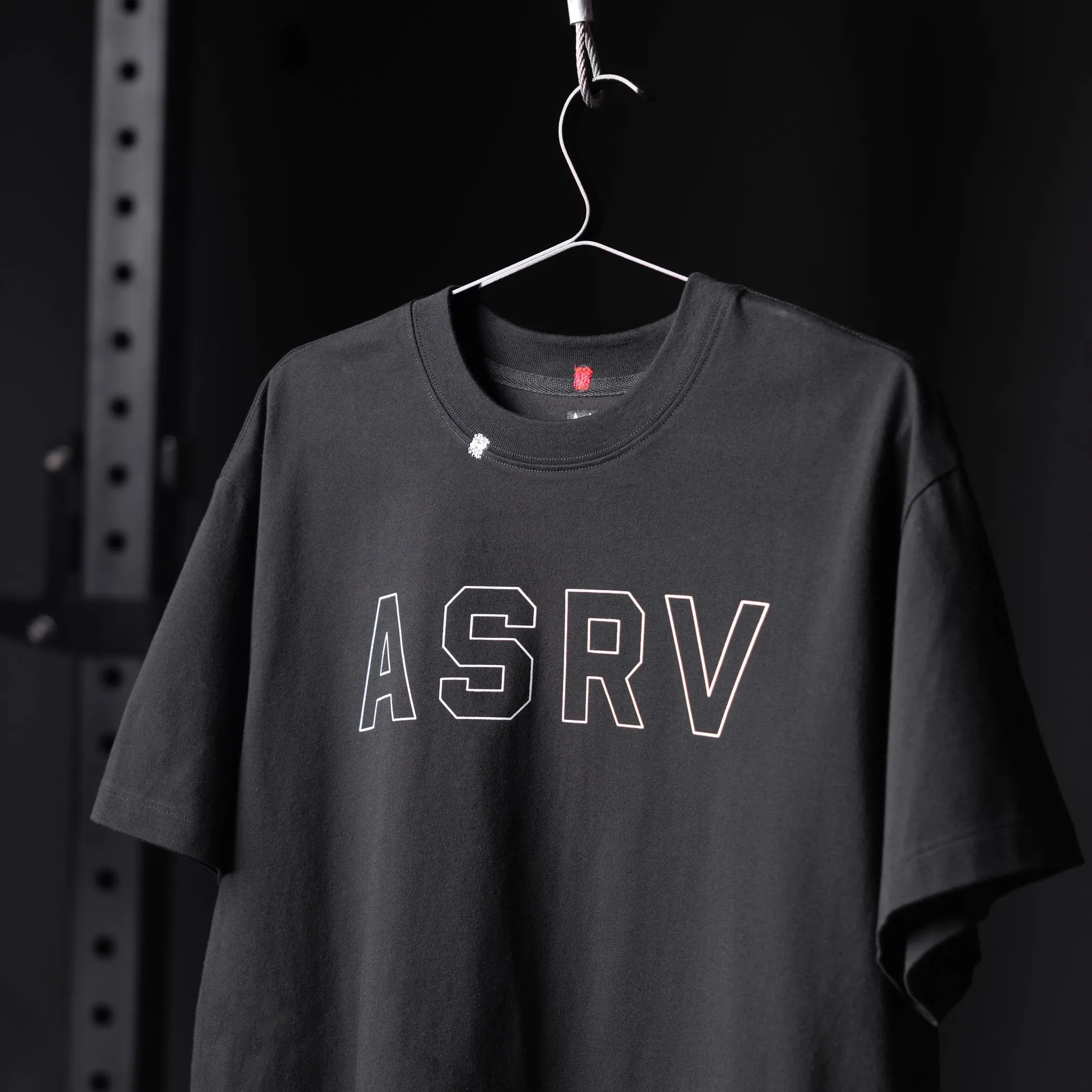 0797. Tech Essential? Relaxed Tee - Black "Outline" Lightweight Design