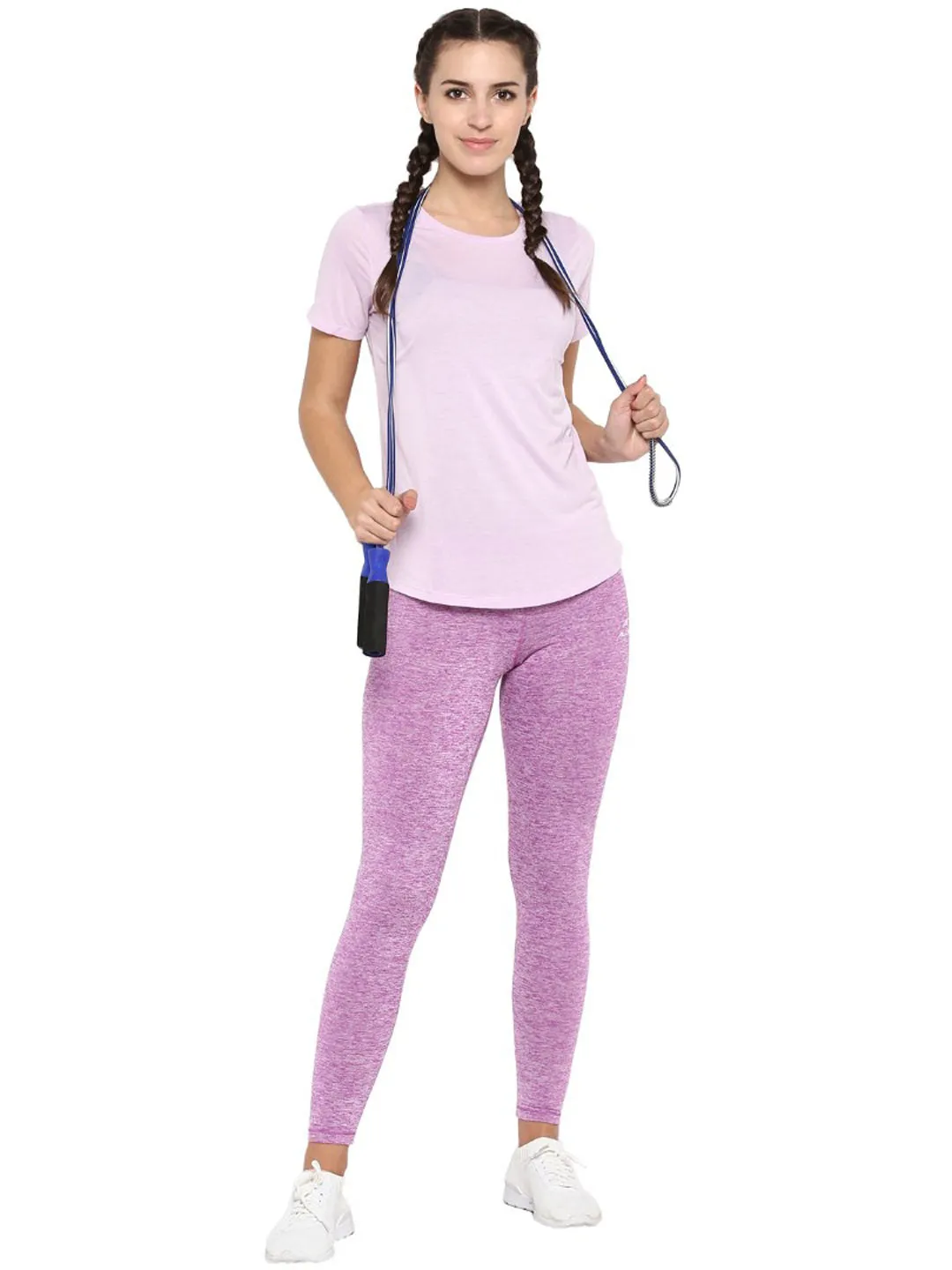 Non See Pilates Session Alcis Women Purple Solid Ankle-Length Leggings