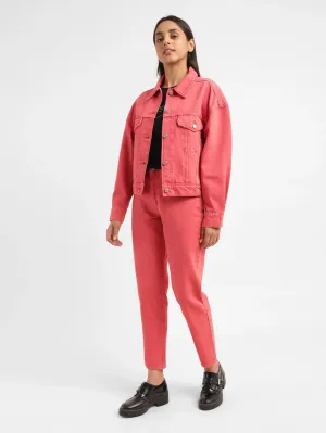 Light Washed Women's 80s Mom Pink Loose Fit High Rise Jeans