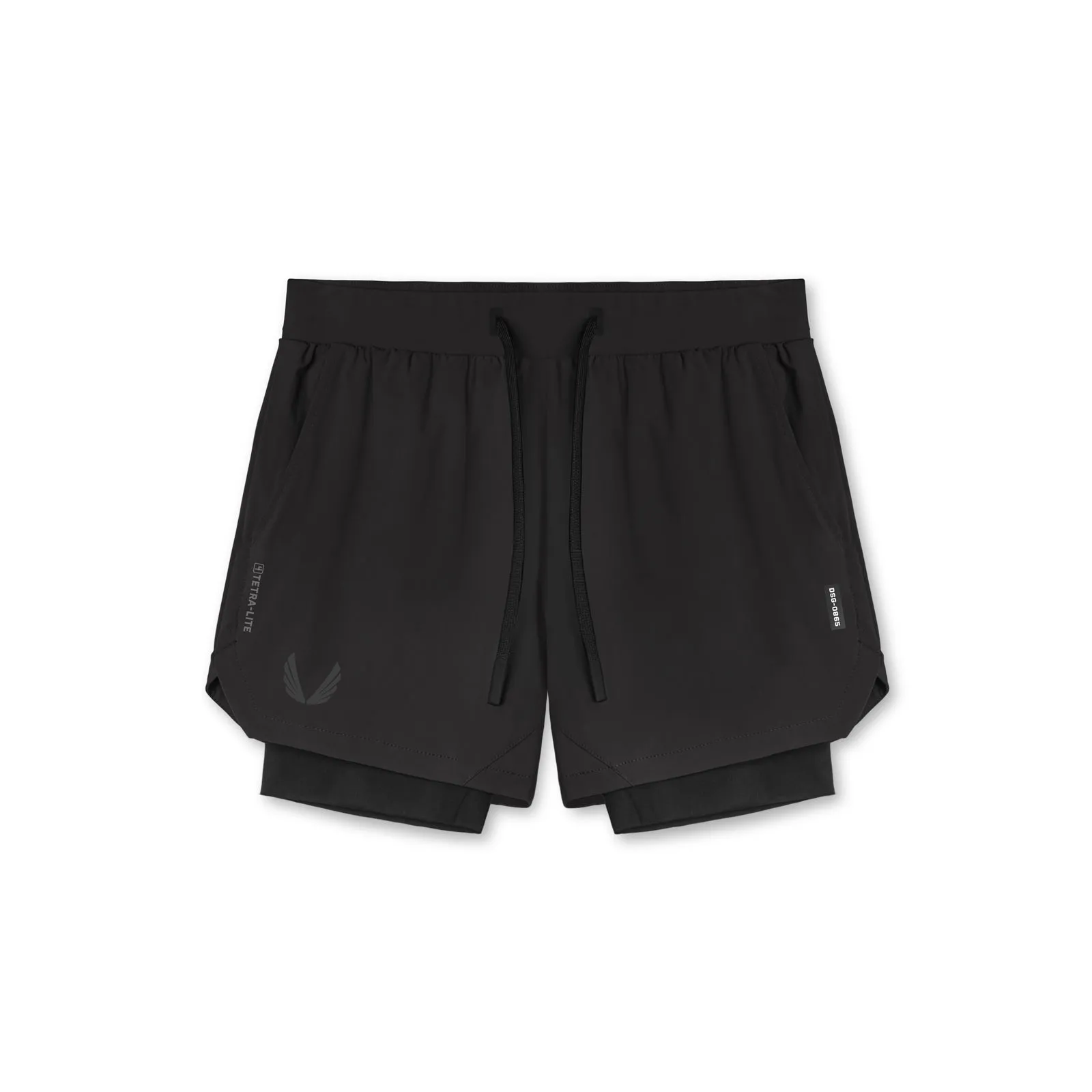 Secure Pocket Zippers 0865. Tetra-Lite? 5" Liner Short - Black "Wings"/Black