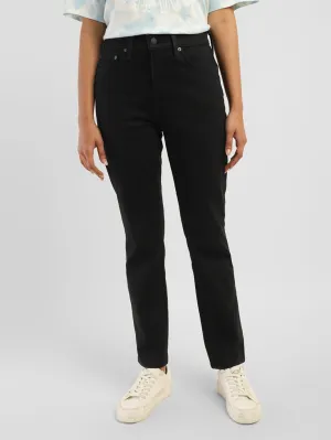Women's 724 Black Straight Fit High Rise Jeans Teen Outfit Bold Urban Explorer Winter Warmth Minimalist Style Picnic Style