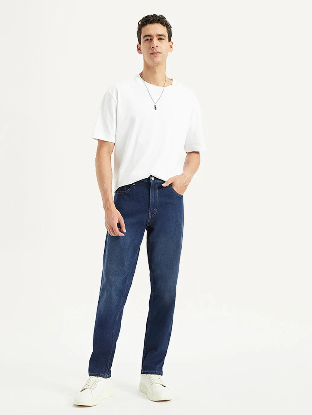 Edgy Design Men's 550'92 Dark Blue Loose Fit Mid Rise Jeans