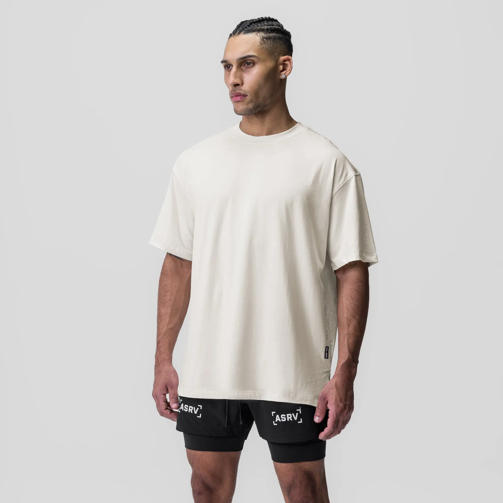 Stone Wash Process Ultra Soft Finish 0824. Supima? Oversized Tee - Ivory Cream