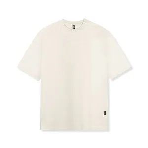 0824. Supima? Oversized Tee - Ivory Cream Abstract mystery Stylish Comfort