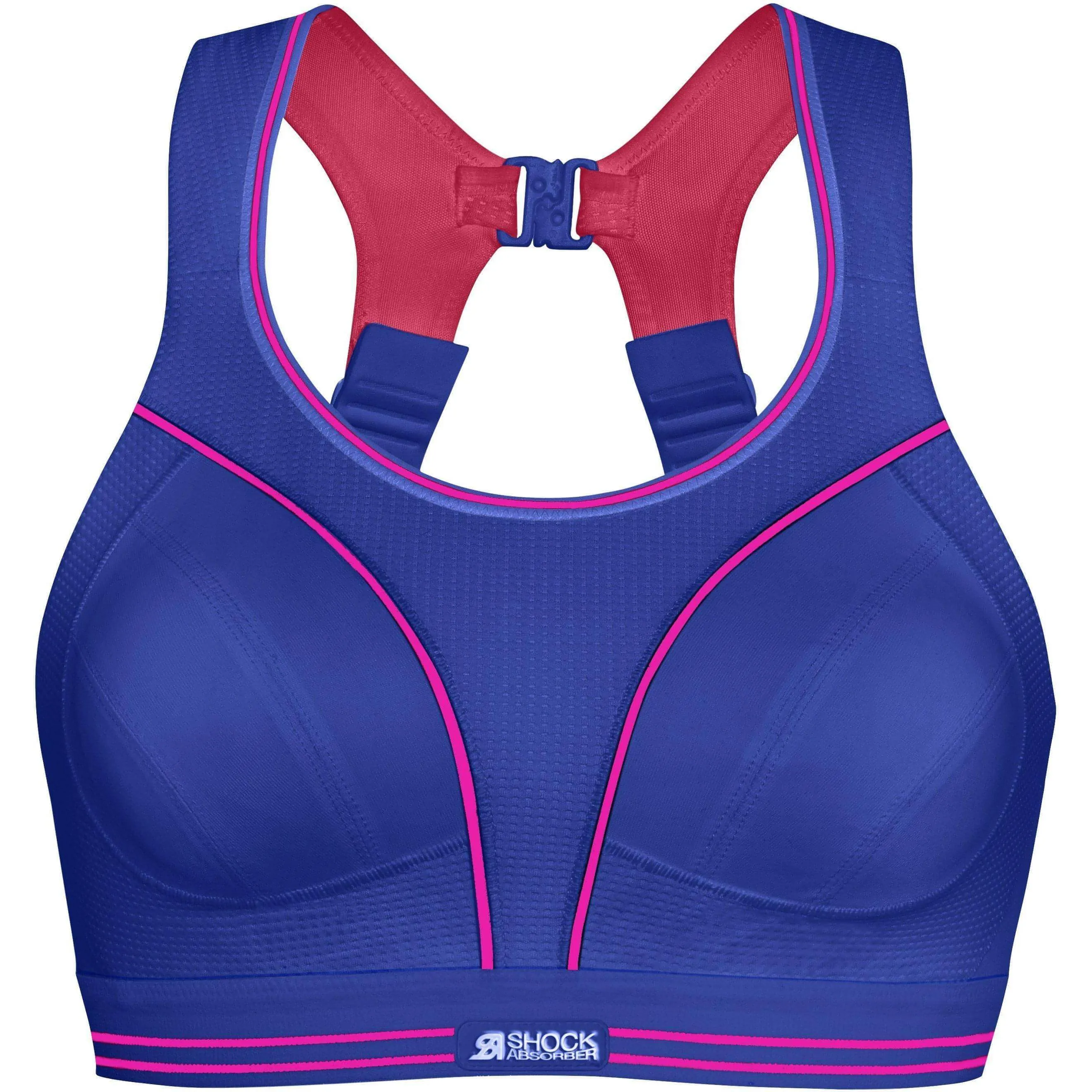 Shock Absorber Ultimate Run Womens Sports Bra - Blue Raw edges seams