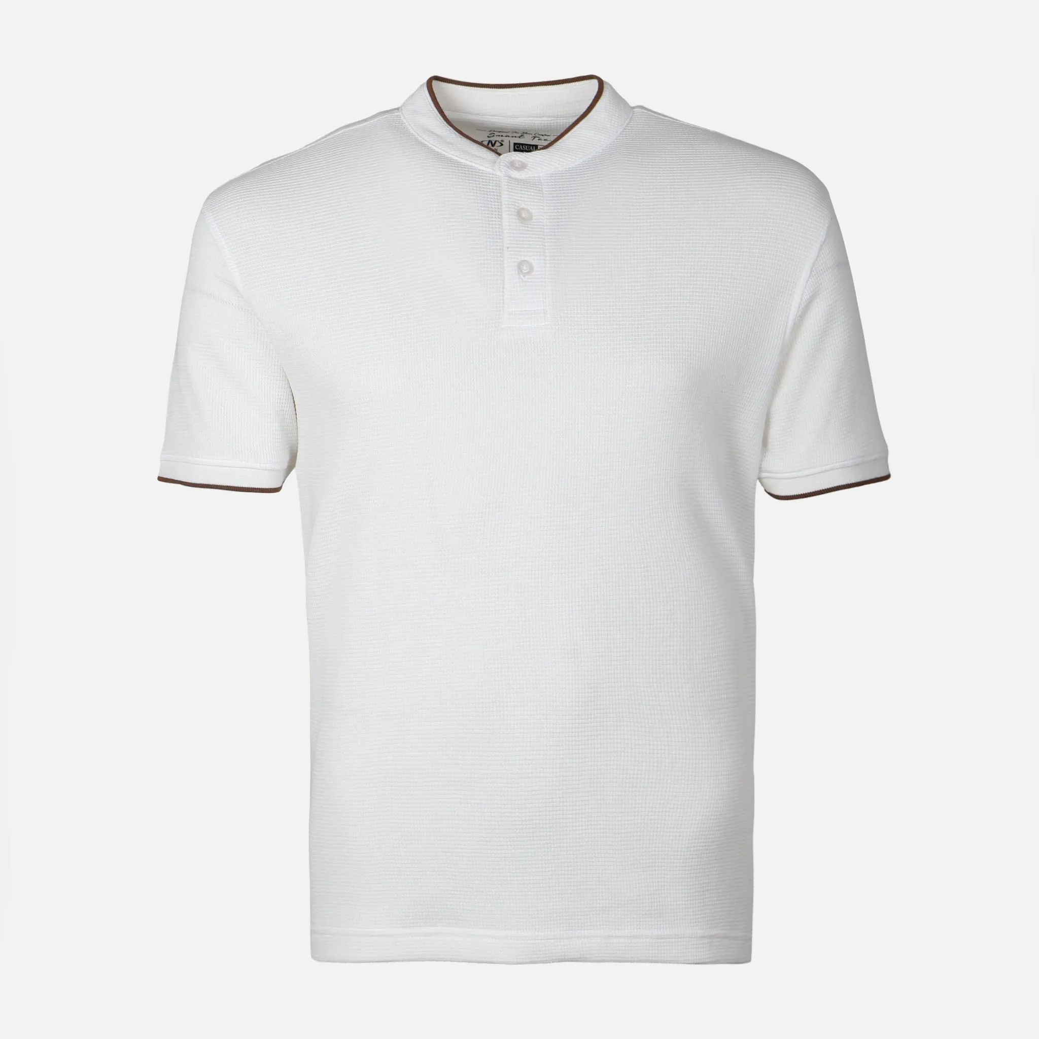 MEN T-SHIRT HENLEY REGULAR FIT Recycled Polyester