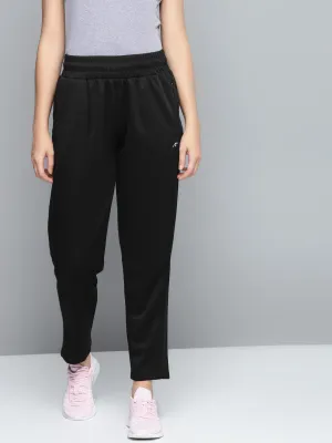 Alcis Women Black Solid Slim Fit Track Pants Modern Design Indoor Comfort