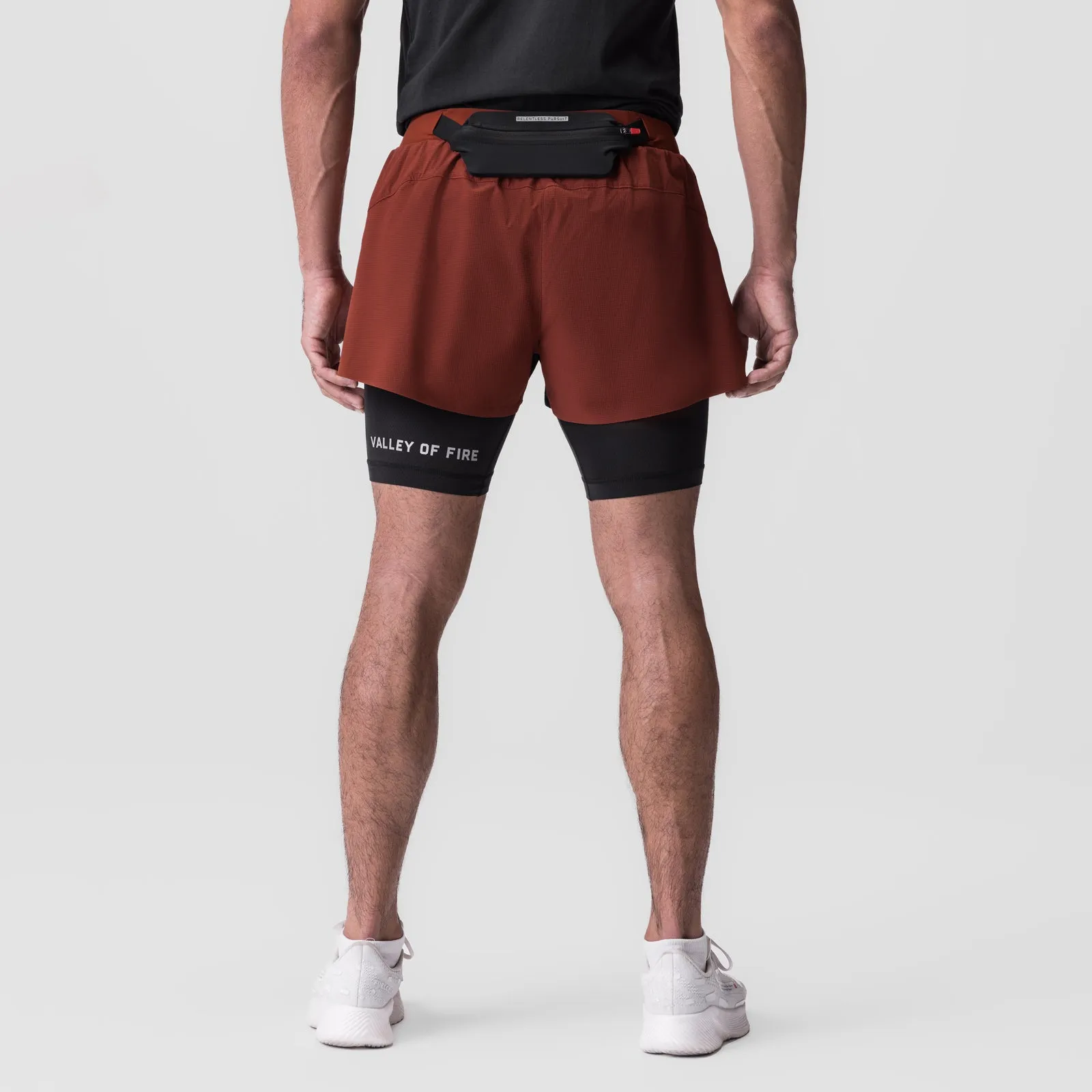 0786. Ripstop 3" Belt Pack Short - Brick/Black Airy Design