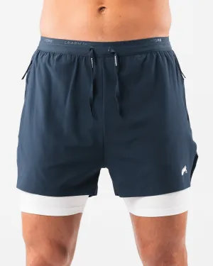 Reflective Safety Detailing Slimming Effect Elite Swift Short 5" - Deep Navy