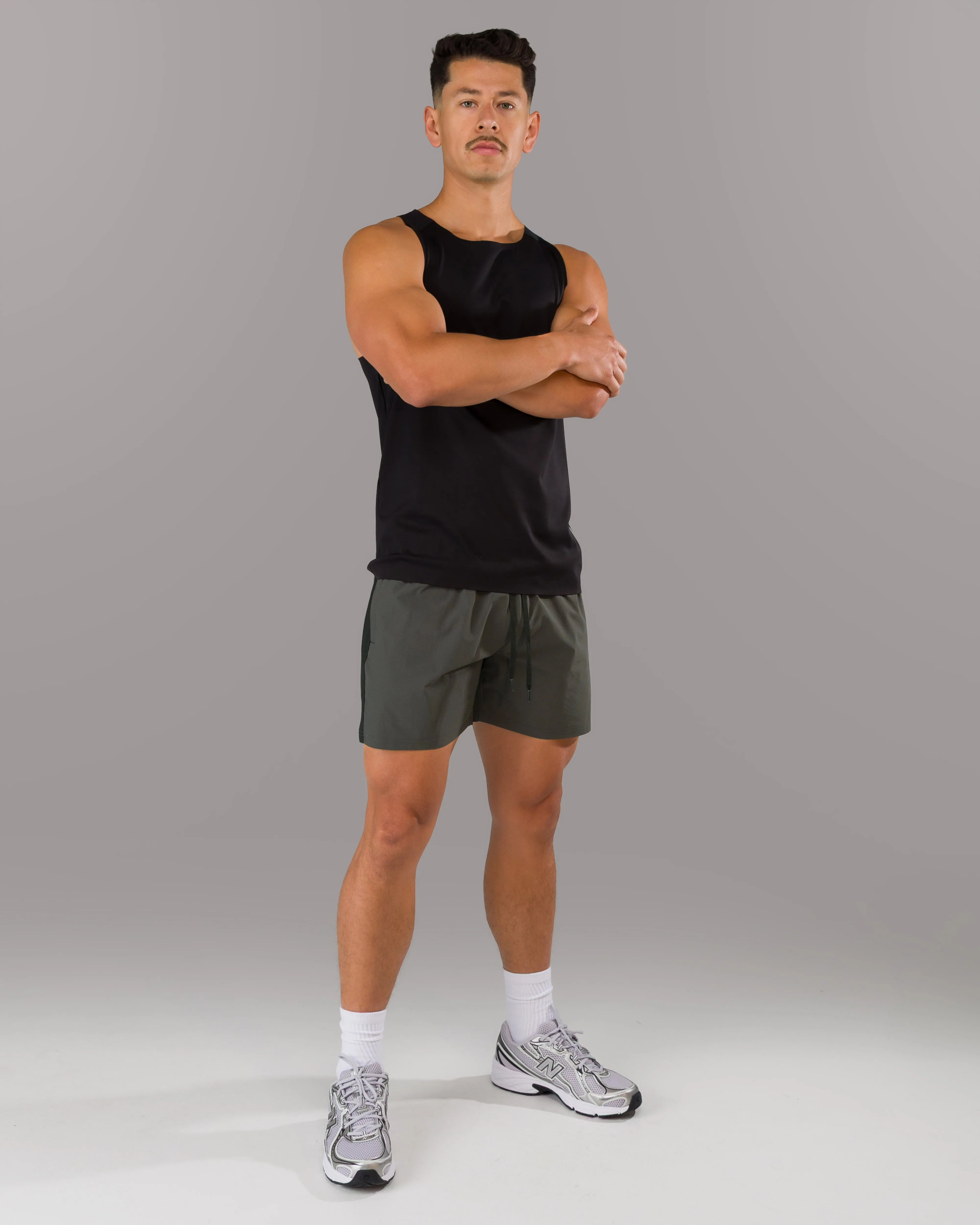Wrinkle Free Weave Effortless Style Apex Vault Short - Iron Charcoal