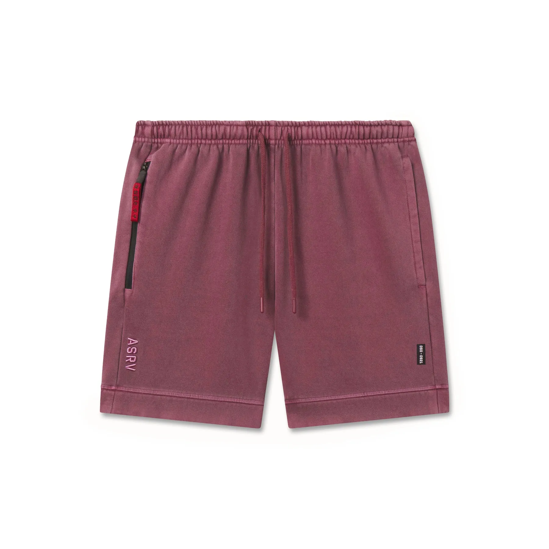 0921. Tech Essential? Sweat Short - Faded Crimson Ripstop Material Geometric Pattern
