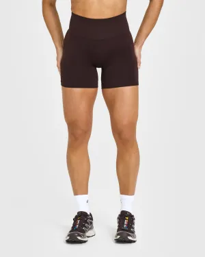 Eco - friendly Cool Breeze Water Repellent Effortless Seamless Shorts | Plum Brown