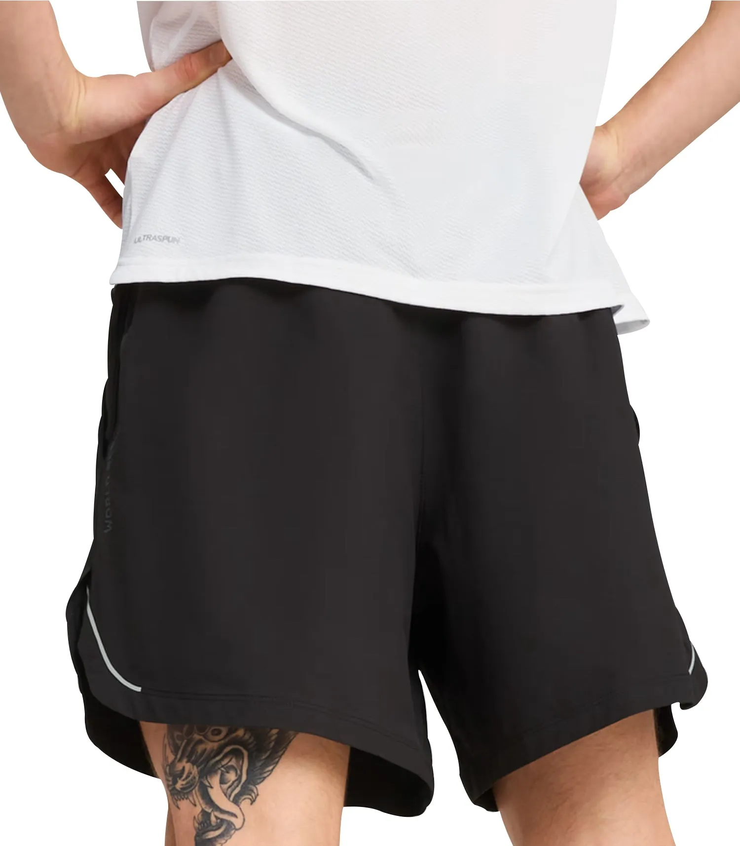 BreathableWebbing Perfect Fit Puma X HYROX Ultraweave 6 Inch Mens Training Shorts - Black