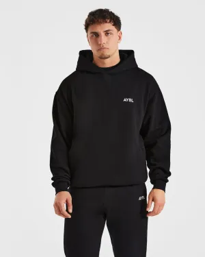 crew neck Essential Oversized Hoodie - Black