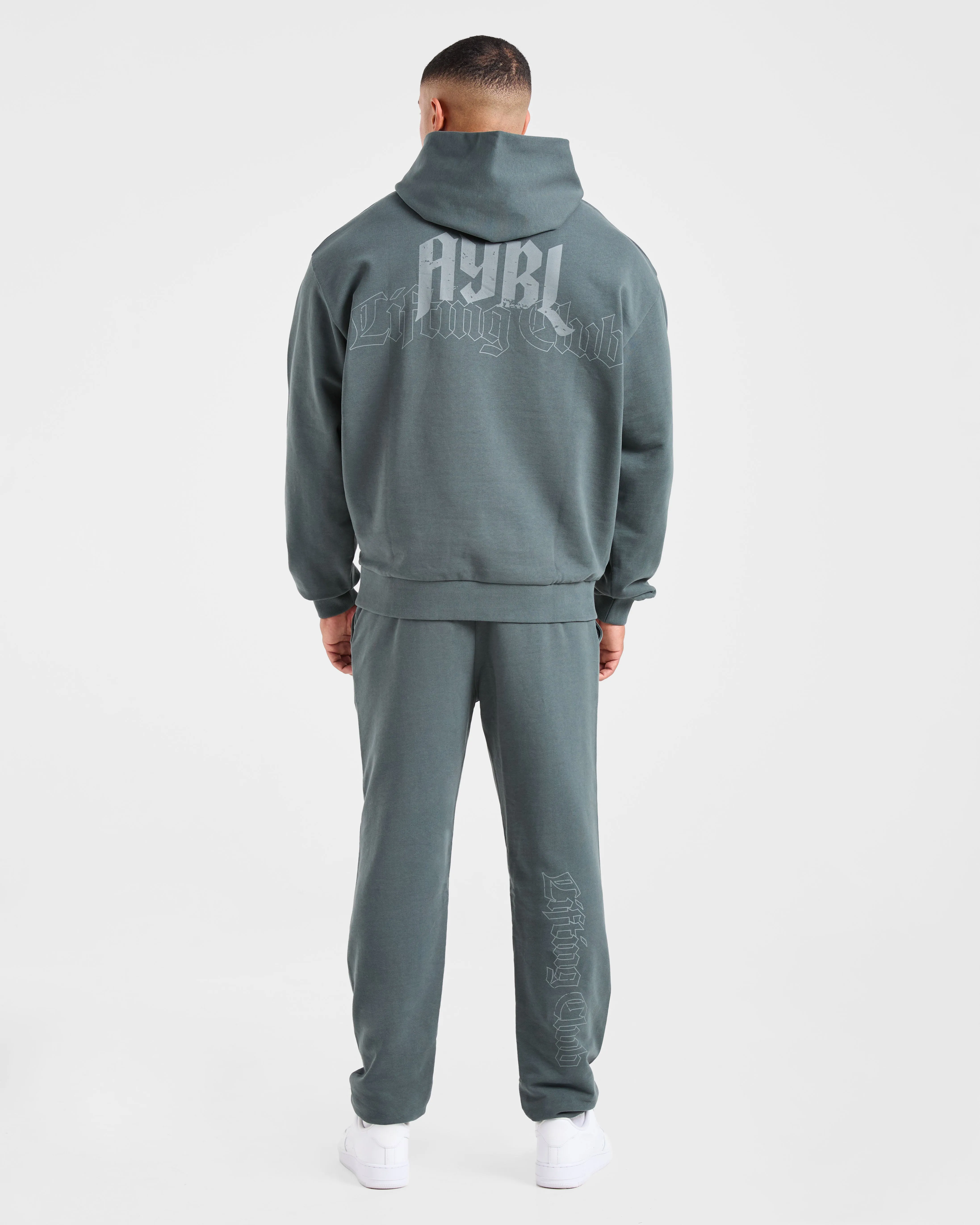 Lifting Club Gothic Oversized Hoodie - Iron Slate solo adventure