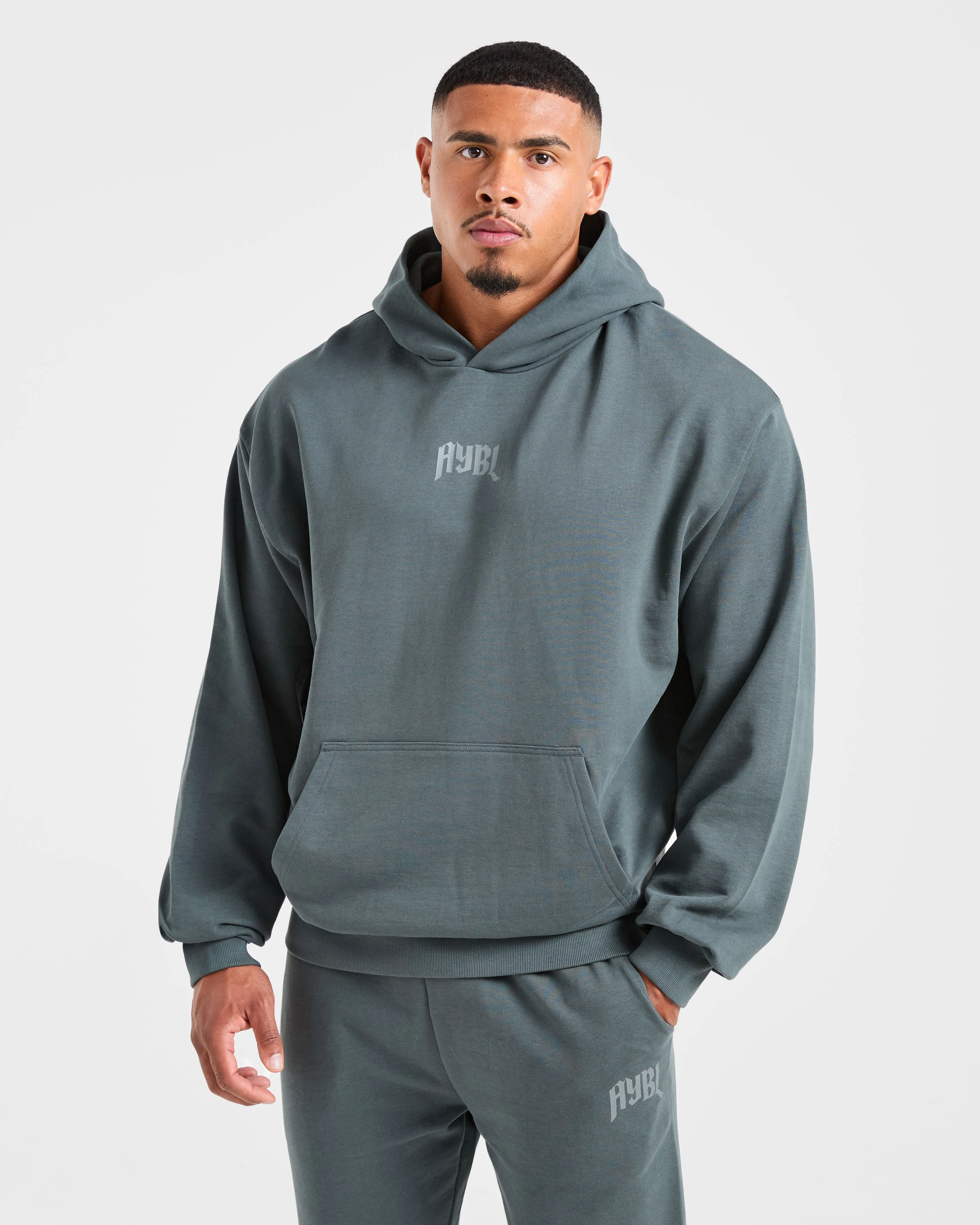 Lifting Club Gothic Oversized Hoodie - Iron Slate Matching Set