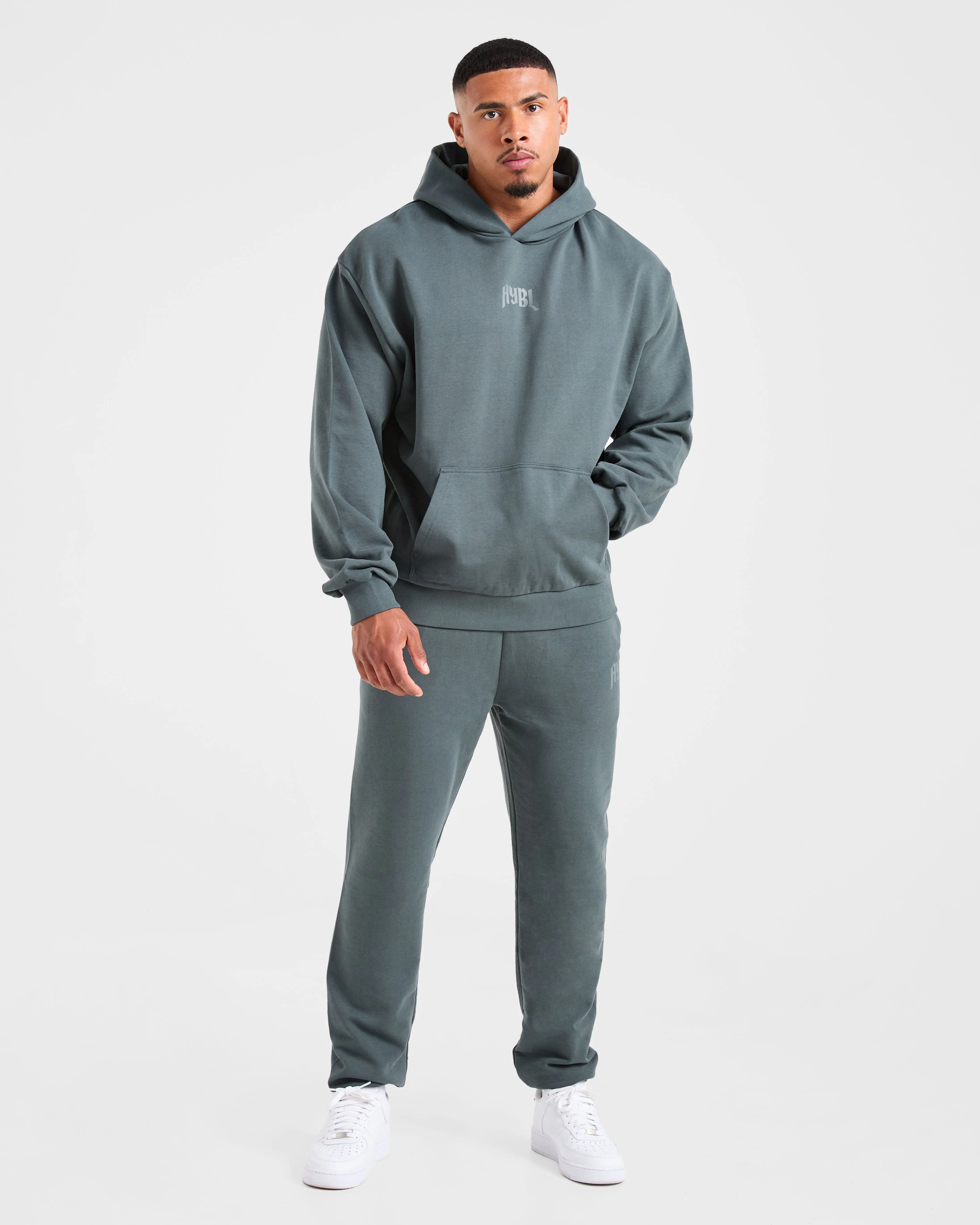 Lifting Club Gothic Oversized Hoodie - Iron Slate Water-resistant