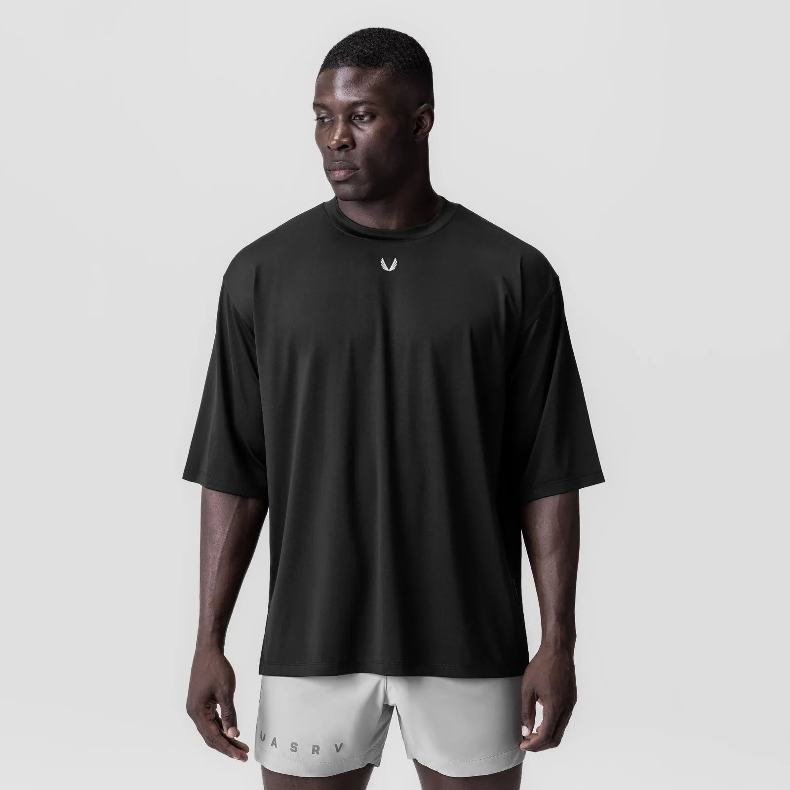 Unisex versatility Outdoor Trend 0841. 3D-Lite? 2.0 Lycra? 3/4-Sleeve Oversized Tee - Black "OTWR Block"