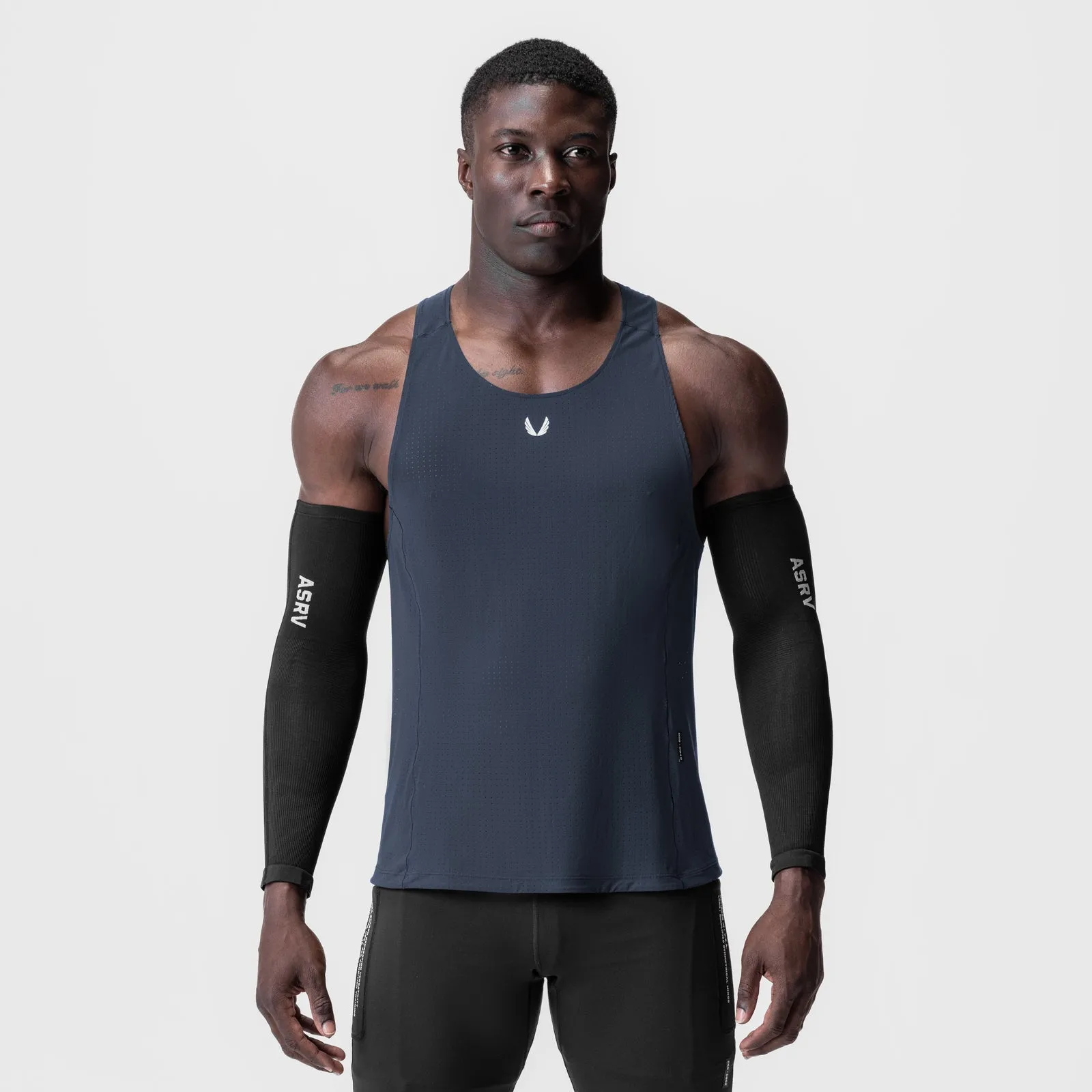 0949. Laser-Vent? Singlet Tank - Navy Flex Fit Armholes Repurposing - potential