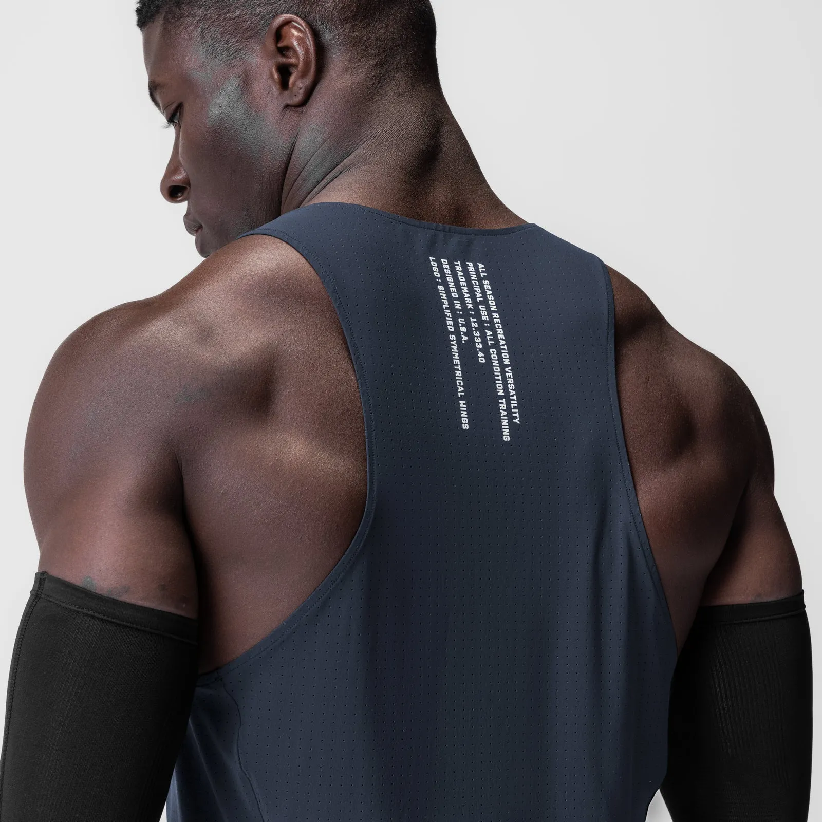 0949. Laser-Vent? Singlet Tank - Navy FadeResistant Color Anti Pilling Treatment