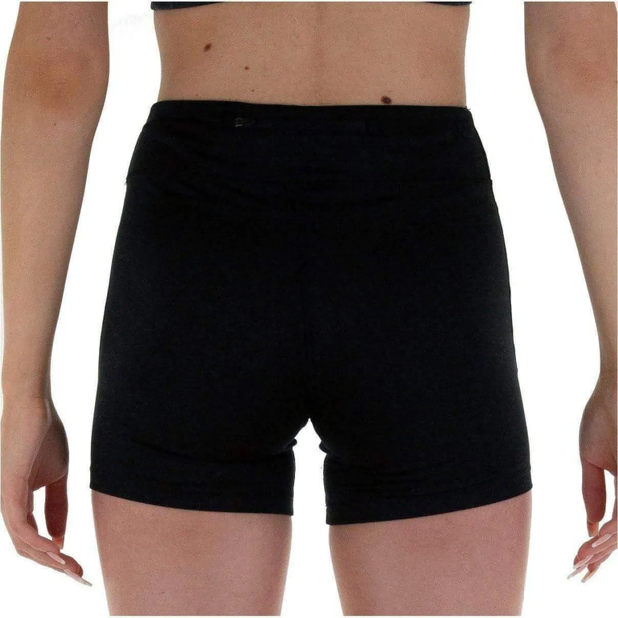 Soft touch finish Rubberized Grip Waistband More Mile Biker Womens Short Running Tights - Black