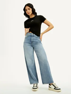 Professional Wear Urban Explorer Weekend Style Stretch Bold Look Women's Light Indigo Loose Fit High Rise Jeans