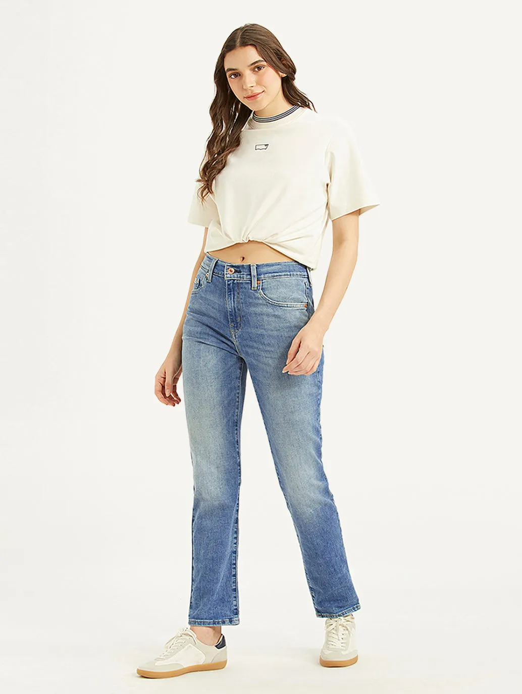 Neutral Cut Women's 724 Blue Straight Fit High Rise Jeans