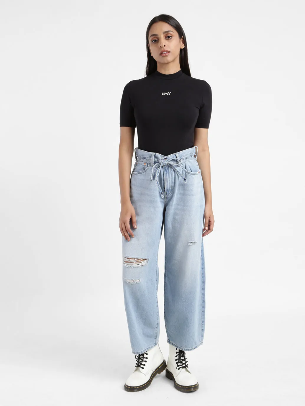 Classic Item Yearlong Fit Women's Blue XL Balloon Loose Fit High Rise Jeans