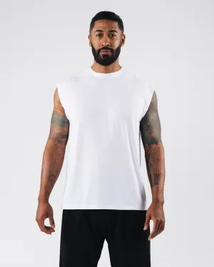 Zero Accent Tank - White Flatlock Seams Strategic Perforations