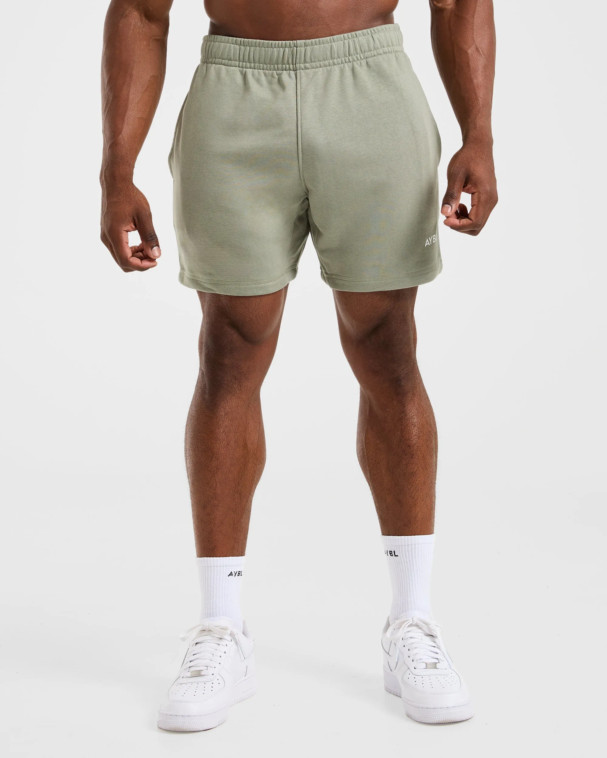Essential Lightweight 5" Shorts - Washed Sage food industry Summer Wardrobe