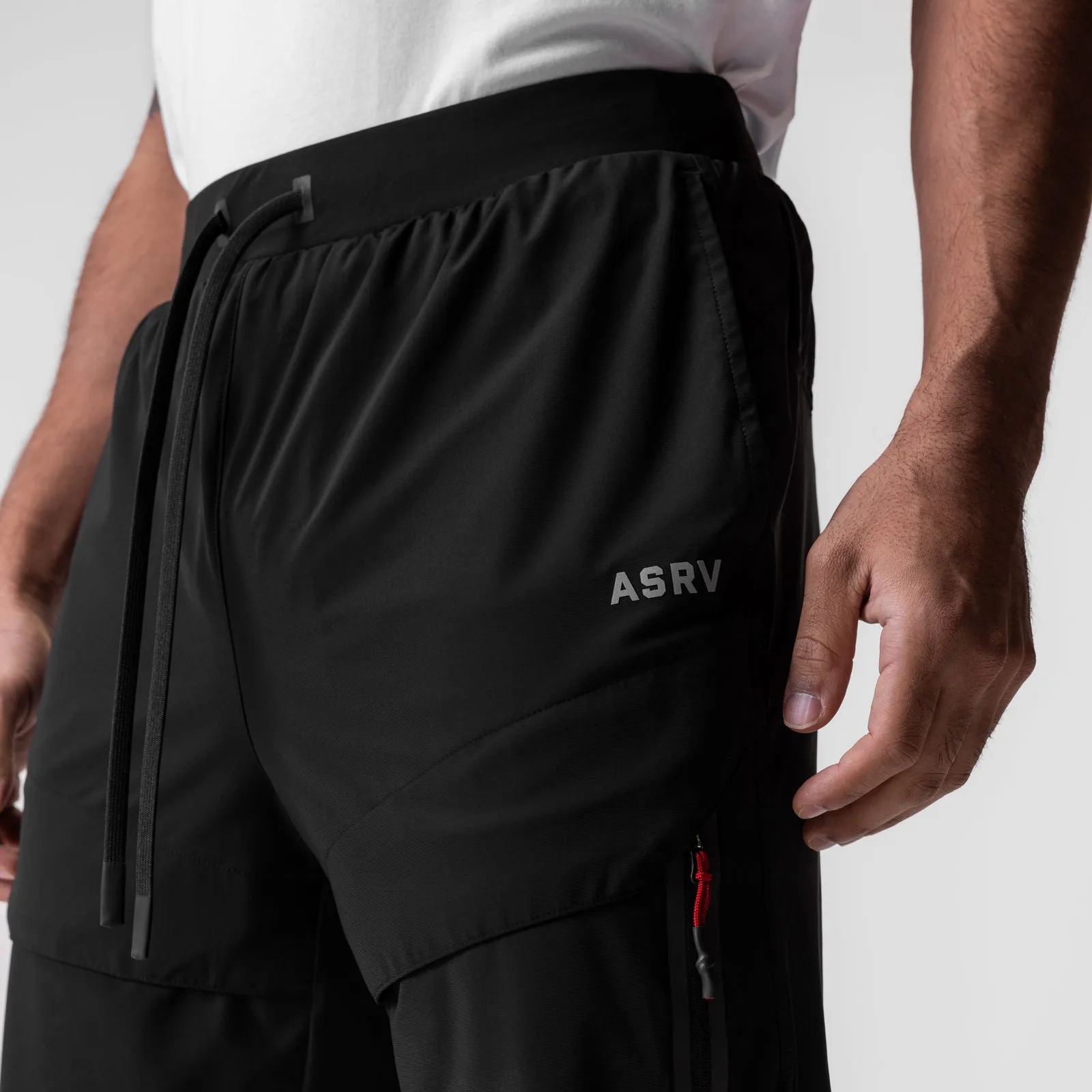 0690. Tetra-Lite? Tech High Rib Jogger - Black Recycled fibers No Gap Waist Construction